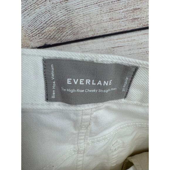 Everlane High Rise Cheeky Straight Jean Womens 31R White NEW - Picture 8 of 11